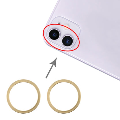 2 ชิ้นกล้องด้านหลังกระจกเลนส์โลหะป้องกันห่วงแหวนสำหรับ iPhone 11, For iPhone 11