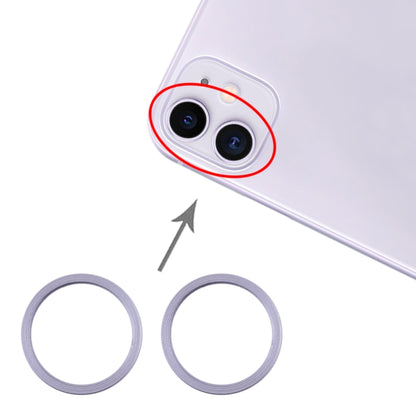 2 ชิ้นกล้องด้านหลังกระจกเลนส์โลหะป้องกันห่วงแหวนสำหรับ iPhone 11, For iPhone 11