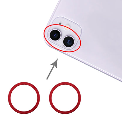 2 ชิ้นกล้องด้านหลังกระจกเลนส์โลหะป้องกันห่วงแหวนสำหรับ iPhone 11, For iPhone 11