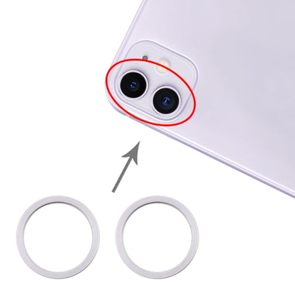 2 ชิ้นกล้องด้านหลังกระจกเลนส์โลหะป้องกันห่วงแหวนสำหรับ iPhone 11, For iPhone 11