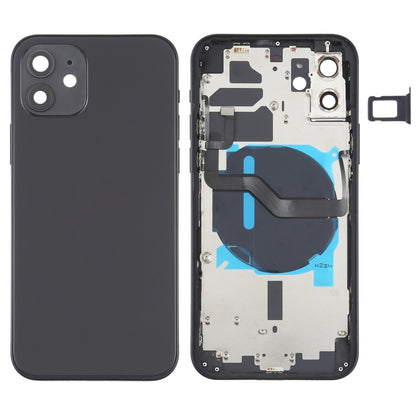 ฝาหลังแบตเตอรี่ (พร้อมปุ่มด้านข้าง & ถาดการ์ด & Power + Volume Flex Cable & โมดูลการชาร์จไร้สาย) สำหรับ iPhone 12, For iPhone 12