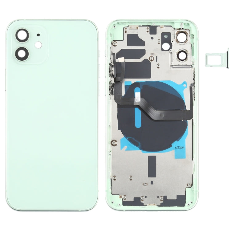 ฝาหลังแบตเตอรี่ (พร้อมปุ่มด้านข้าง & ถาดการ์ด & Power + Volume Flex Cable & โมดูลการชาร์จไร้สาย) สำหรับ iPhone 12, For iPhone 12