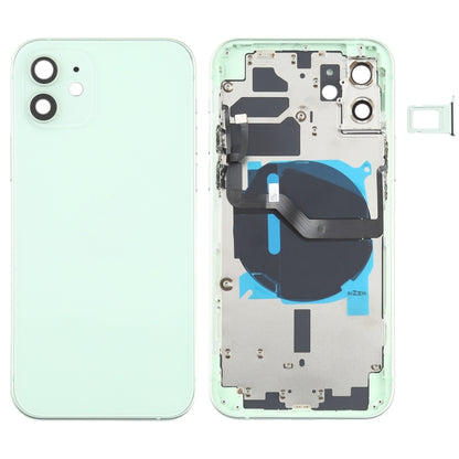 ฝาหลังแบตเตอรี่ (พร้อมปุ่มด้านข้าง & ถาดการ์ด & Power + Volume Flex Cable & โมดูลการชาร์จไร้สาย) สำหรับ iPhone 12, For iPhone 12