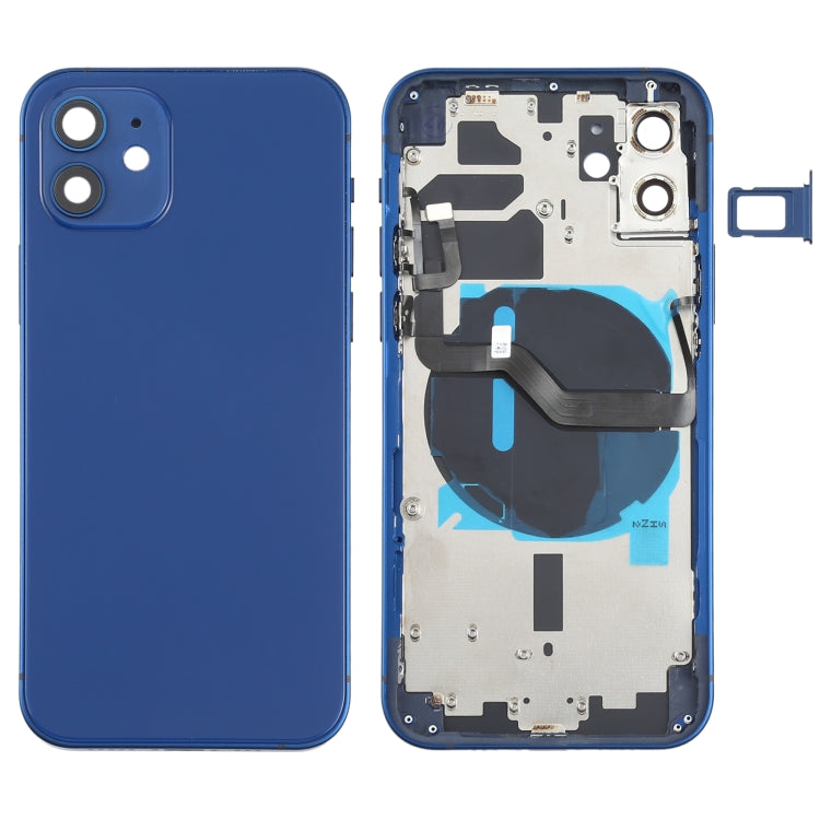 ฝาหลังแบตเตอรี่ (พร้อมปุ่มด้านข้าง & ถาดการ์ด & Power + Volume Flex Cable & โมดูลการชาร์จไร้สาย) สำหรับ iPhone 12, For iPhone 12