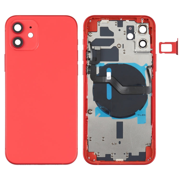 ฝาหลังแบตเตอรี่ (พร้อมปุ่มด้านข้าง & ถาดการ์ด & Power + Volume Flex Cable & โมดูลการชาร์จไร้สาย) สำหรับ iPhone 12, For iPhone 12