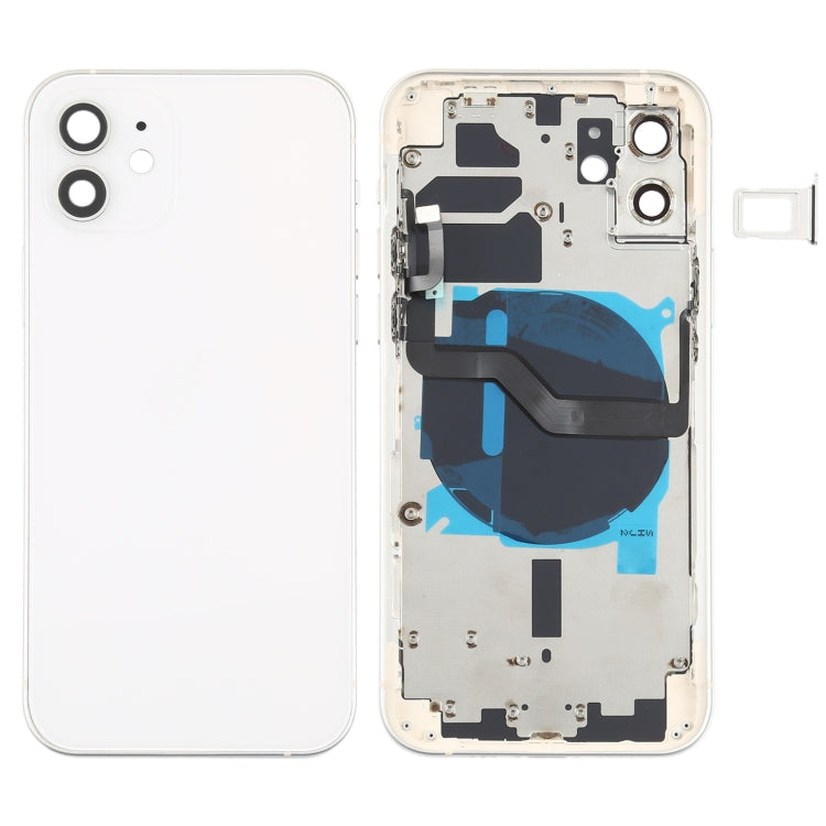 ฝาหลังแบตเตอรี่ (พร้อมปุ่มด้านข้าง & ถาดการ์ด & Power + Volume Flex Cable & โมดูลการชาร์จไร้สาย) สำหรับ iPhone 12, For iPhone 12
