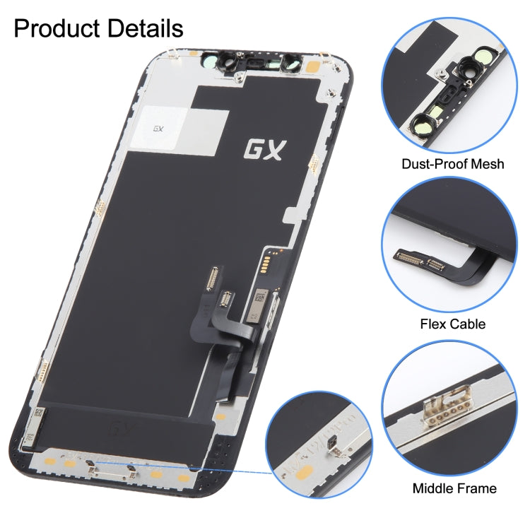 หน้าจอ LCD วัสดุ GX OLED และชุดประกอบ Digitizer สำหรับ iPhone 12/12 Pro, For iPhone 12 / 12 Pro (GX Hard OLED)