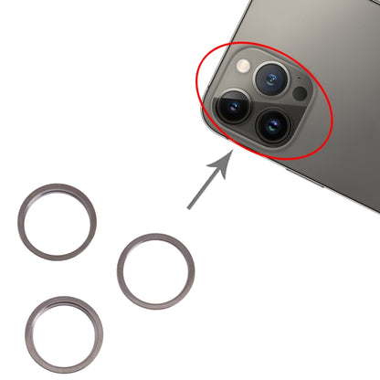 3 ชิ้นเลนส์กล้องด้านหลังโลหะนอกแหวนห่วงป้องกันสำหรับ iPhone 13 Pro, For iPhone 13 Pro