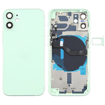 ฝาหลังแบตเตอรี่ (พร้อมปุ่มด้านข้าง & ถาดการ์ด & Power + Volume Flex Cable & โมดูลการชาร์จไร้สาย) สำหรับ iPhone 12 Mini, For iPhone 12 Mini
