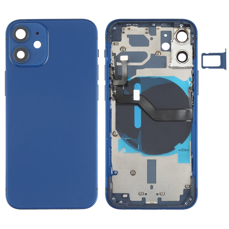ฝาหลังแบตเตอรี่ (พร้อมปุ่มด้านข้าง & ถาดการ์ด & Power + Volume Flex Cable & โมดูลการชาร์จไร้สาย) สำหรับ iPhone 12 Mini, For iPhone 12 Mini