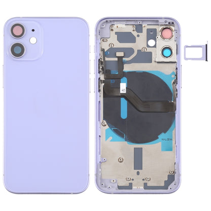 ฝาหลังแบตเตอรี่ (พร้อมปุ่มด้านข้าง & ถาดการ์ด & Power + Volume Flex Cable & โมดูลการชาร์จไร้สาย) สำหรับ iPhone 12 Mini, For iPhone 12 Mini