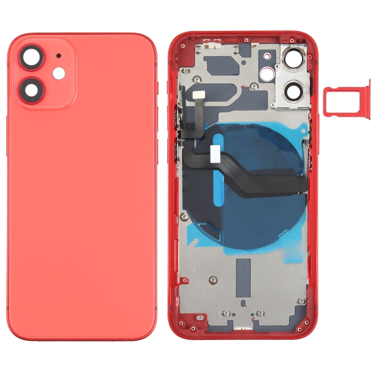 ฝาหลังแบตเตอรี่ (พร้อมปุ่มด้านข้าง & ถาดการ์ด & Power + Volume Flex Cable & โมดูลการชาร์จไร้สาย) สำหรับ iPhone 12 Mini, For iPhone 12 Mini