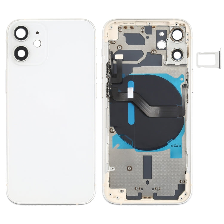 ฝาหลังแบตเตอรี่ (พร้อมปุ่มด้านข้าง & ถาดการ์ด & Power + Volume Flex Cable & โมดูลการชาร์จไร้สาย) สำหรับ iPhone 12 Mini, For iPhone 12 Mini