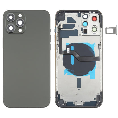 ฝาหลังแบตเตอรี่ (พร้อมปุ่มด้านข้าง & ถาดการ์ด & Power + Volume Flex Cable & โมดูลการชาร์จไร้สาย) สำหรับ iPhone 12 Pro Max, For iPhone 12 Pro Max