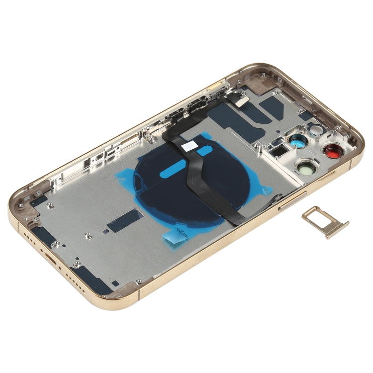 ฝาหลังแบตเตอรี่ (พร้อมปุ่มด้านข้าง & ถาดการ์ด & Power + Volume Flex Cable & โมดูลการชาร์จไร้สาย) สำหรับ iPhone 12 Pro Max, For iPhone 12 Pro Max