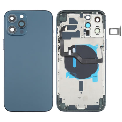 ฝาหลังแบตเตอรี่ (พร้อมปุ่มด้านข้าง & ถาดการ์ด & Power + Volume Flex Cable & โมดูลการชาร์จไร้สาย) สำหรับ iPhone 12 Pro Max, For iPhone 12 Pro Max