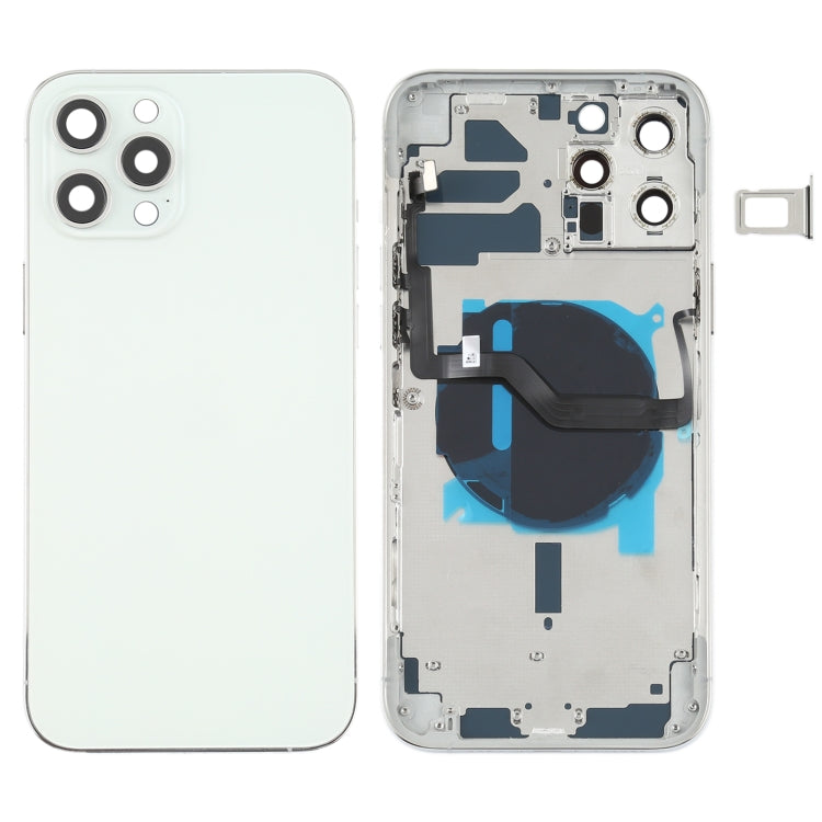 ฝาหลังแบตเตอรี่ (พร้อมปุ่มด้านข้าง & ถาดการ์ด & Power + Volume Flex Cable & โมดูลการชาร์จไร้สาย) สำหรับ iPhone 12 Pro Max, For iPhone 12 Pro Max