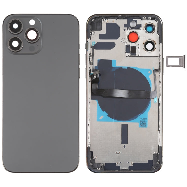 สำหรับ iPhone 13 Pro Max ฝาหลังแบตเตอรี่พร้อมปุ่มด้านข้าง & ถาดการ์ด & Power + Volume Flex Cable & โมดูลการชาร์จไร้สาย, For iPhone 13 Pro Max(Assembly)