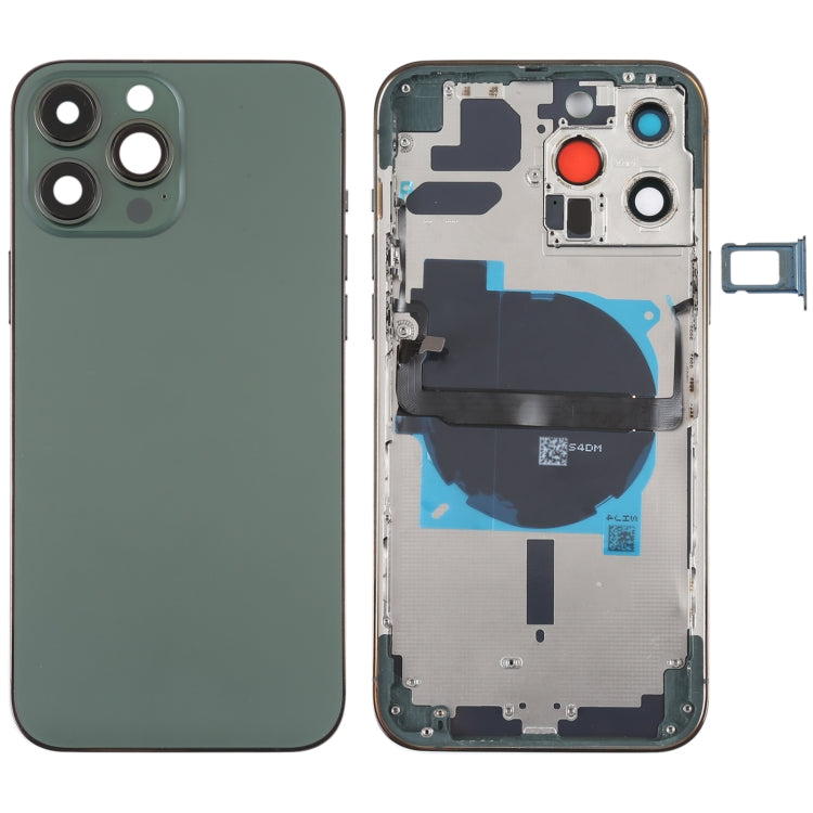 สำหรับ iPhone 13 Pro Max ฝาหลังแบตเตอรี่พร้อมปุ่มด้านข้าง & ถาดการ์ด & Power + Volume Flex Cable & โมดูลการชาร์จไร้สาย, For iPhone 13 Pro Max(Assembly)