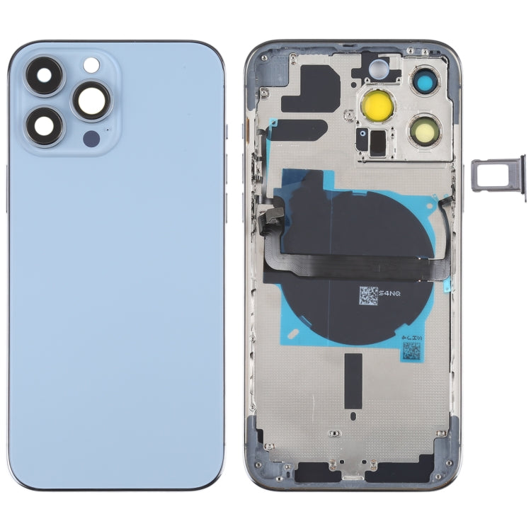 สำหรับ iPhone 13 Pro Max ฝาหลังแบตเตอรี่พร้อมปุ่มด้านข้าง & ถาดการ์ด & Power + Volume Flex Cable & โมดูลการชาร์จไร้สาย, For iPhone 13 Pro Max(Assembly)