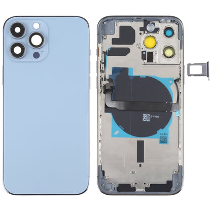 สำหรับ iPhone 13 Pro Max ฝาหลังแบตเตอรี่พร้อมปุ่มด้านข้าง & ถาดการ์ด & Power + Volume Flex Cable & โมดูลการชาร์จไร้สาย, For iPhone 13 Pro Max(Assembly)