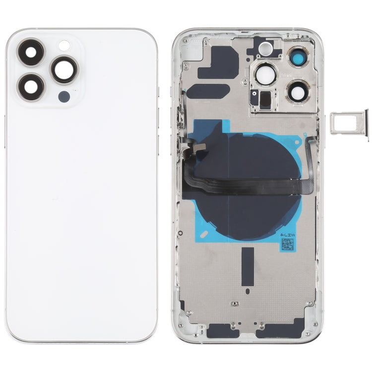 สำหรับ iPhone 13 Pro Max ฝาหลังแบตเตอรี่พร้อมปุ่มด้านข้าง & ถาดการ์ด & Power + Volume Flex Cable & โมดูลการชาร์จไร้สาย, For iPhone 13 Pro Max(Assembly)