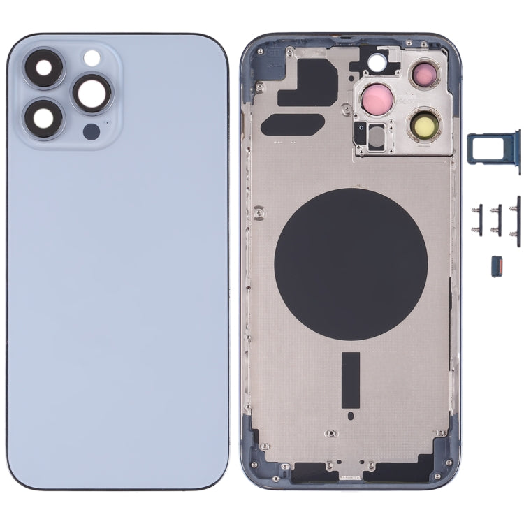 ฝาครอบด้านหลังพร้อมถาดซิมการ์ดและปุ่มด้านข้างและเลนส์กล้องสำหรับ iPhone 13 Pro Max, For iPhone 13 Pro Max(with SIM Card Tray), For iPhone 13 Pro Max (with SIM Card Tray), For iPhone 13 Pro Max