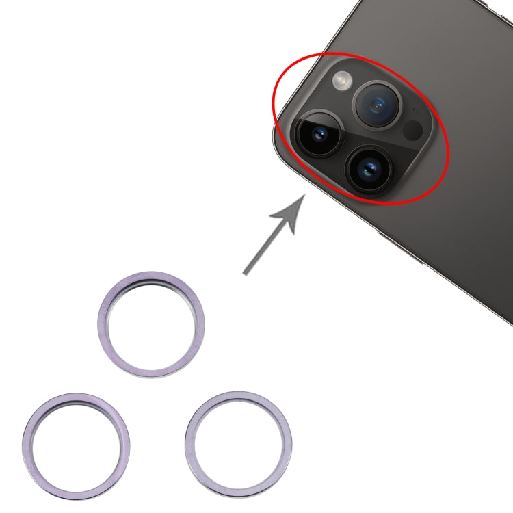 สำหรับ iPhone 14 Pro Max 3 ชิ้นเลนส์กล้องด้านหลังโลหะตัวป้องกันภายนอกแหวนห่วง, For iPhone 14 Pro Max