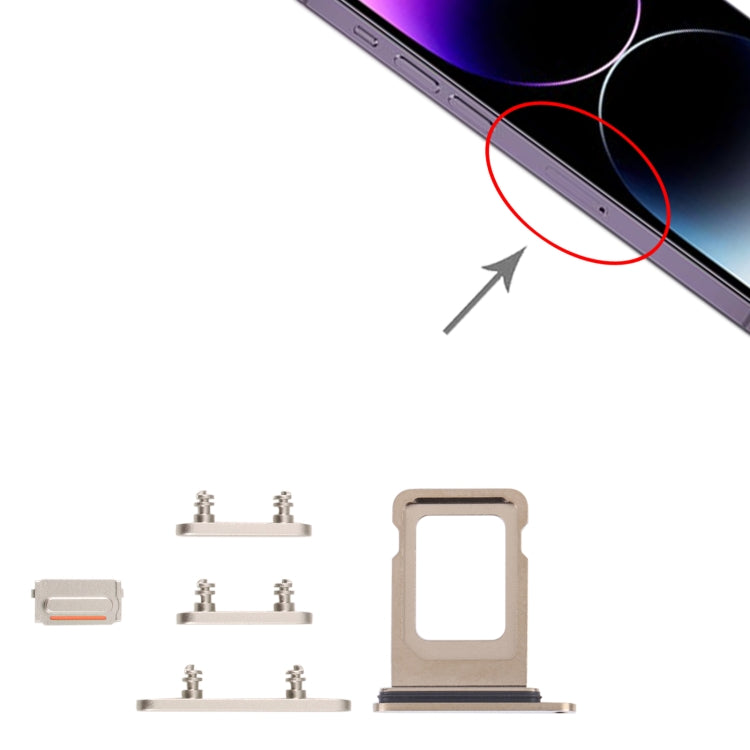 ถาดซิมการ์ด + ถาดซิมการ์ด + ปุ่มด้านข้างสำหรับ iPhone 14 Pro Max, For iPhone 14 Pro Max