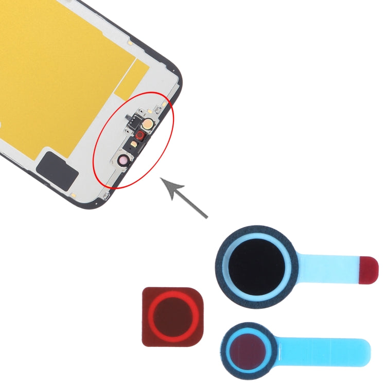 100/ชุดกล้องหน้า LCD แรเงาสติกเกอร์ปิดผนึกสำหรับ iPhone 14 / 14 Plus, For iPhone 14 / 14 Plus