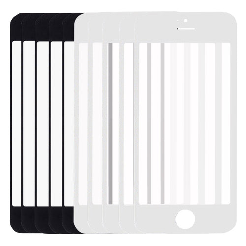 5 ชิ้นสีดำ + 5 ชิ้นสีขาวสำหรับ iPhone 5 และ 5S หน้าจอด้านหน้าเลนส์กระจกด้านนอก, 5 Black 5 White for i5 & 5S