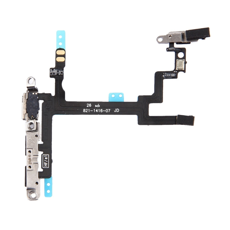 ปุ่มเปิดปิดและปุ่มปรับระดับเสียง Flex Cable พร้อมขายึดสำหรับ iPhone 5, For iPhone 5
