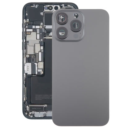 สำหรับ iPhone 15 Pro ฝาหลังแบตเตอรี่แก้วพร้อมฝาครอบเลนส์กล้อง, For iPhone 15 Pro(with Camera Cover)
