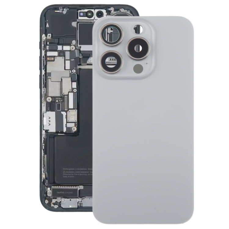 สำหรับ iPhone 15 Pro ฝาหลังแบตเตอรี่แก้วพร้อมฝาครอบเลนส์กล้อง, For iPhone 15 Pro(with Camera Cover)