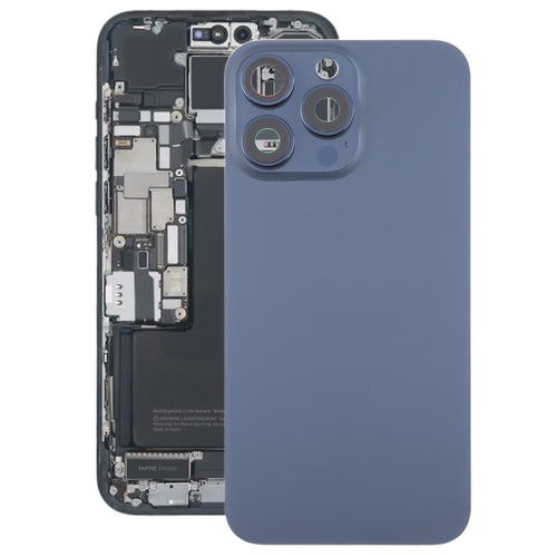 สำหรับ iPhone 15 Pro ฝาหลังแบตเตอรี่แก้วพร้อมฝาครอบเลนส์กล้อง, For iPhone 15 Pro(with Camera Cover)