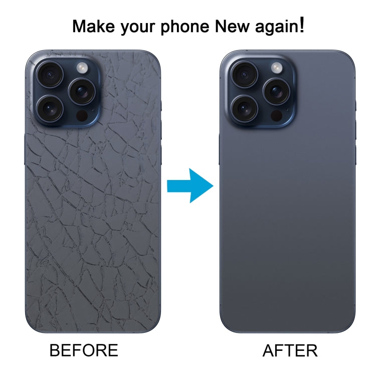 สำหรับ iPhone 15 Pro ฝาหลังแบตเตอรี่แก้วพร้อมฝาครอบเลนส์กล้อง, For iPhone 15 Pro(with Camera Cover)