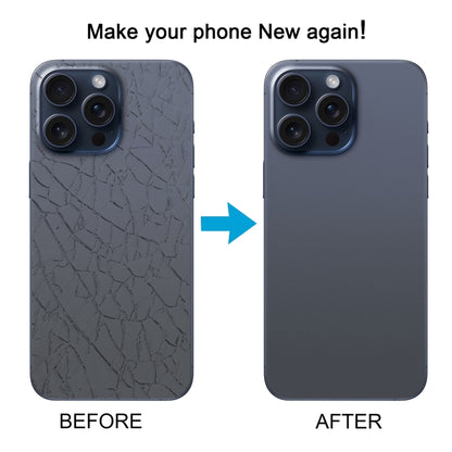 สำหรับ iPhone 15 Pro ฝาหลังแบตเตอรี่แก้วพร้อมฝาครอบเลนส์กล้อง, For iPhone 15 Pro(with Camera Cover)