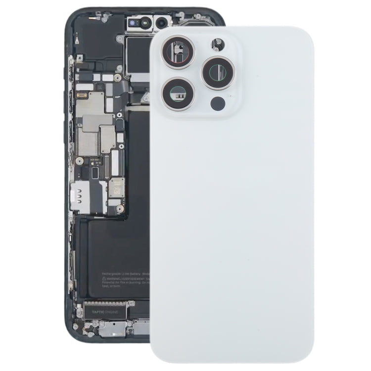 สำหรับ iPhone 15 Pro ฝาหลังแบตเตอรี่แก้วพร้อมฝาครอบเลนส์กล้อง, For iPhone 15 Pro(with Camera Cover)