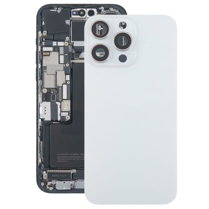 สำหรับ iPhone 15 Pro ฝาหลังแบตเตอรี่แก้วพร้อมฝาครอบเลนส์กล้อง, For iPhone 15 Pro(with Camera Cover)