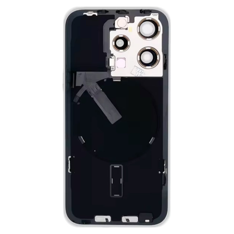 สำหรับ iPhone 15 Pro ฝาหลังแบตเตอรี่กระจกพร้อมขายึดแฟลช + โมดูลชาร์จไร้สาย, For iPhone 15 Pro