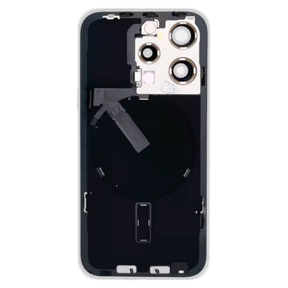 สำหรับ iPhone 15 Pro ฝาหลังแบตเตอรี่กระจกพร้อมขายึดแฟลช + โมดูลชาร์จไร้สาย, For iPhone 15 Pro