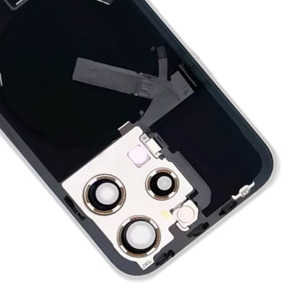 สำหรับ iPhone 15 Pro ฝาหลังแบตเตอรี่กระจกพร้อมขายึดแฟลช + โมดูลชาร์จไร้สาย, For iPhone 15 Pro