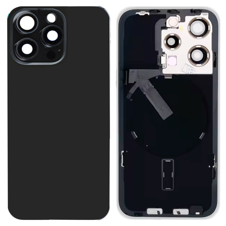 สำหรับ iPhone 15 Pro ฝาหลังแบตเตอรี่กระจกพร้อมขายึดแฟลช + โมดูลชาร์จไร้สาย, For iPhone 15 Pro