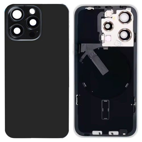สำหรับ iPhone 15 Pro ฝาหลังแบตเตอรี่กระจกพร้อมขายึดแฟลช + โมดูลชาร์จไร้สาย, For iPhone 15 Pro