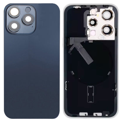 สำหรับ iPhone 15 Pro ฝาหลังแบตเตอรี่กระจกพร้อมขายึดแฟลช + โมดูลชาร์จไร้สาย, For iPhone 15 Pro