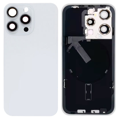สำหรับ iPhone 15 Pro ฝาหลังแบตเตอรี่กระจกพร้อมขายึดแฟลช + โมดูลชาร์จไร้สาย, For iPhone 15 Pro