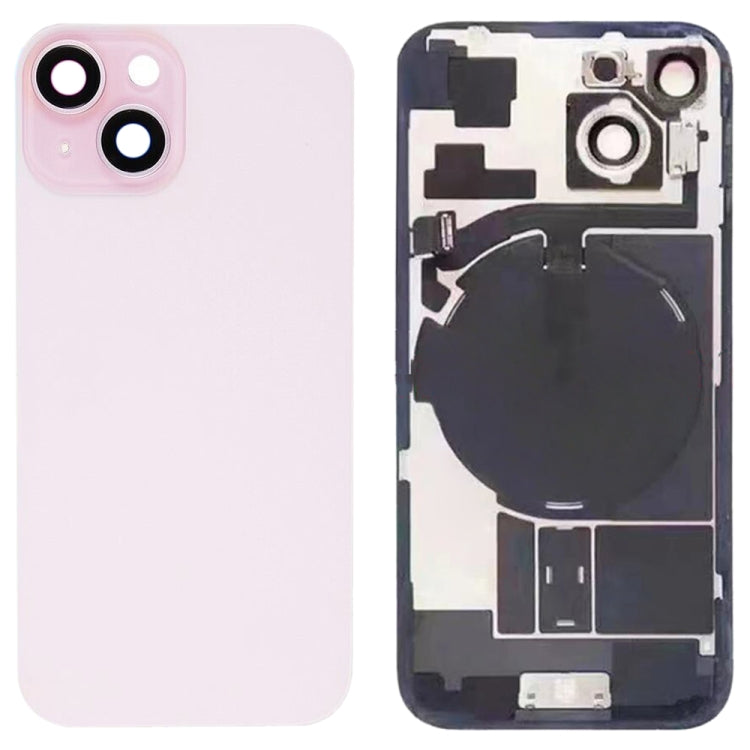 ฝาหลังแบตเตอรี่กระจกสำหรับ iPhone 15 พร้อมขายึดแฟลช + โมดูลชาร์จไร้สาย, For iPhone 15