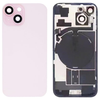 ฝาหลังแบตเตอรี่กระจกสำหรับ iPhone 15 พร้อมขายึดแฟลช + โมดูลชาร์จไร้สาย, For iPhone 15
