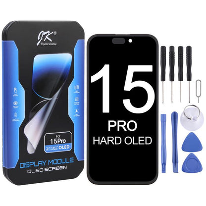 หน้าจอ OLED แบบแข็ง JK สำหรับ iPhone 15 Pro, For iPhone 15 Pro