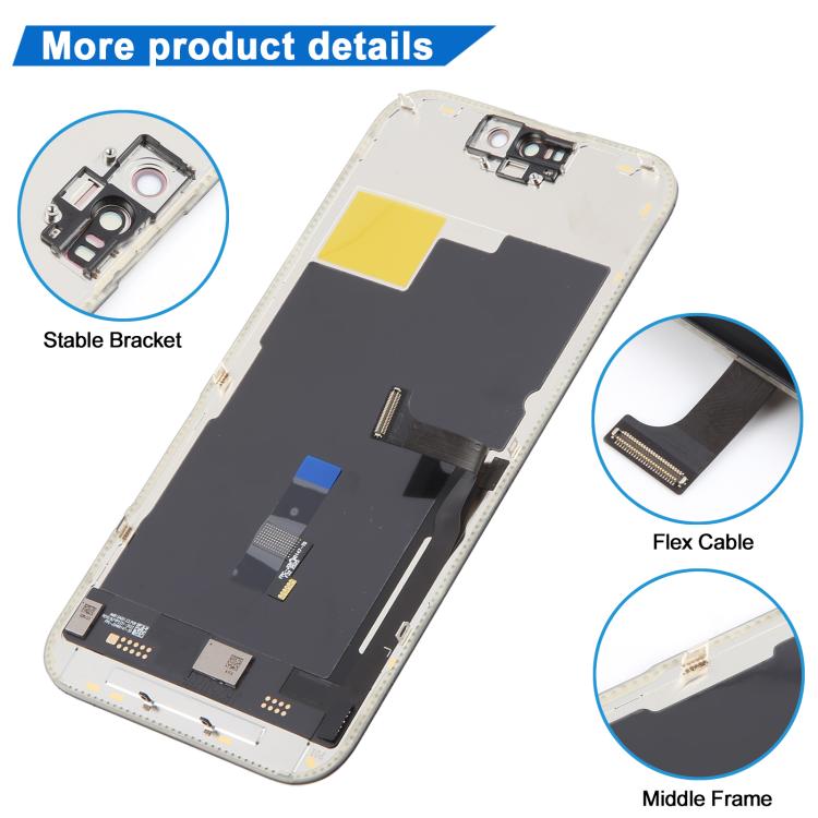 หน้าจอ OLED แบบแข็ง JK สำหรับ iPhone 15 Pro, For iPhone 15 Pro